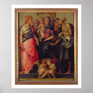 Madonna and Child with Saints, c.1518 (oil on pane Poster