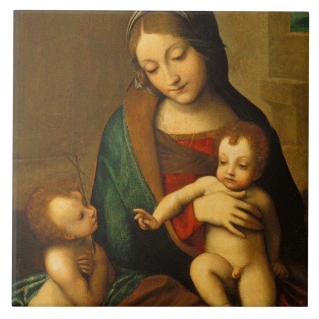 Madonna and Child with Saints Ceramic Tile (Front)