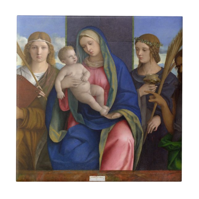 Madonna and Child with Saints Ceramic Tile (Front)