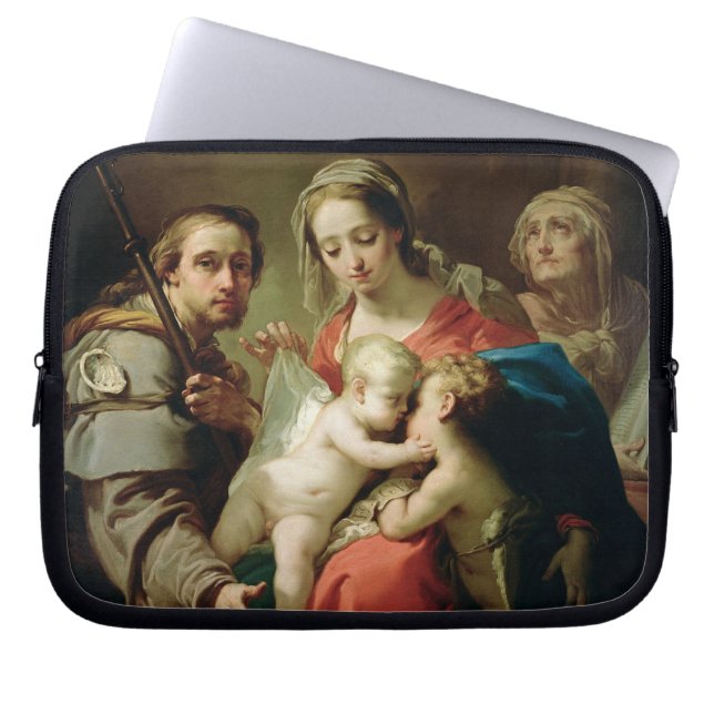Madonna and Child with Saints John, Anna and Rocco Laptop Sleeve (Front)