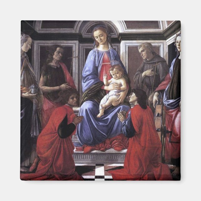 Madonna and Child with Six Saints - Botticelli - c Magnet (Front)