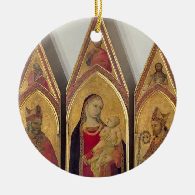 Madonna and Child with SS. Nicholas and Proculus, Ceramic Ornament (Front)