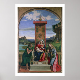 Madonna and Child with St. John the Baptist and Ma Poster