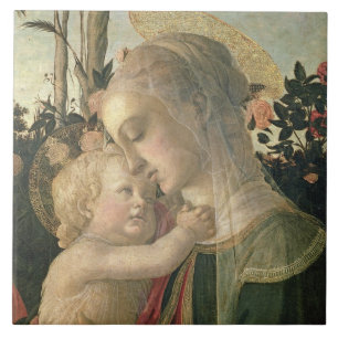 Madonna and Child with St. John the Baptist, detai Tile