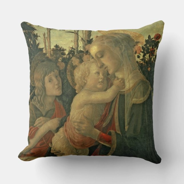 Madonna and Child with St. John the Baptist (oil o Cushion (Front)