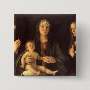 Madonna and Child with St. Mary Magdalene and St. 15 Cm Square Badge