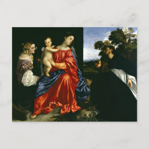 Madonna and Child with Sts Catherine and Dominic Postcard