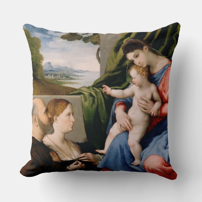 Madonna and Child with the Infant Saint John Cushion (Front)
