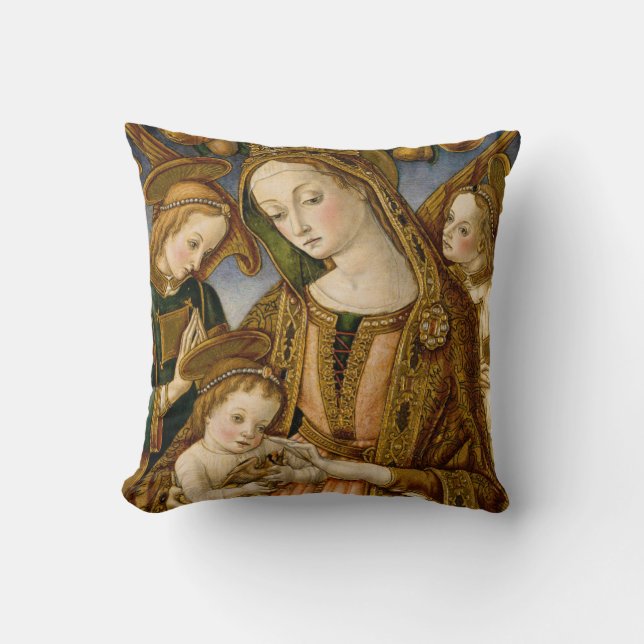 Madonna and Child with Two Angels Cushion (Front)