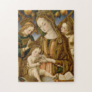 Madonna and Child with Two Angels Jigsaw Puzzle