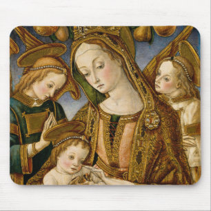 Madonna and Child with Two Angels Mouse Pad