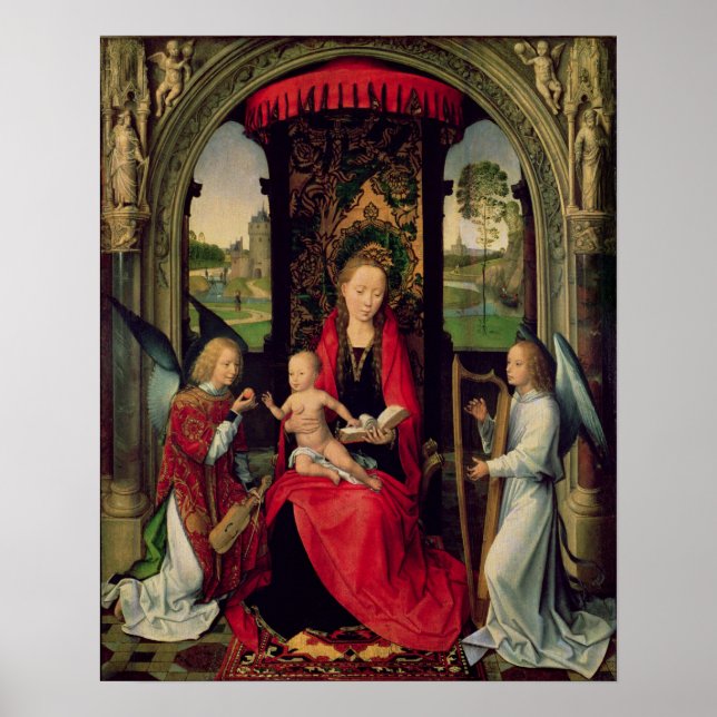 Madonna and Child with two Angels Poster (Front)
