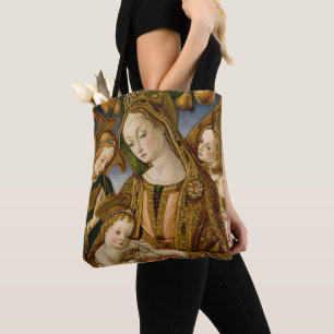 Madonna and Child with Two Angels Tote Bag