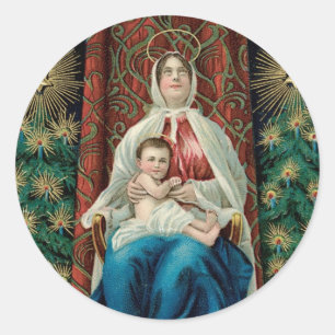 Madonna and Christ Child Classic Round Sticker
