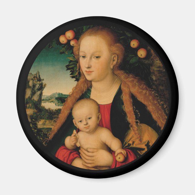 Madonna and Christ Child Under Apple Tree Magnet (Front)