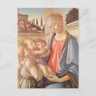 Madonna and two angels by Botticelli Postcard