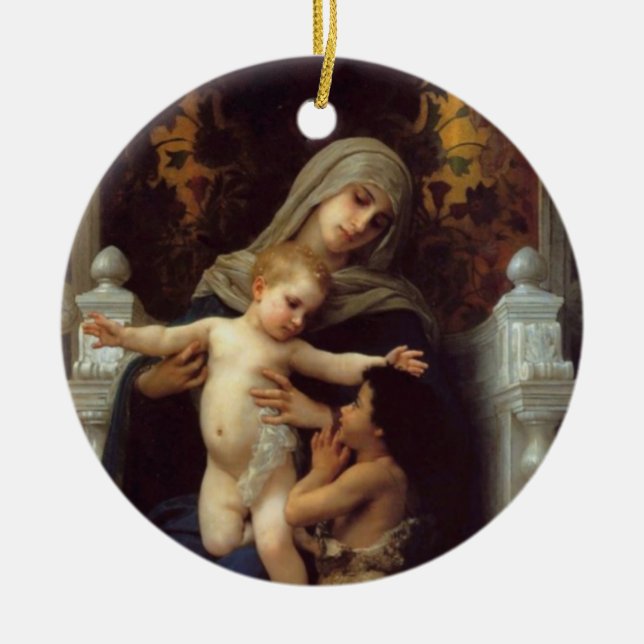 Madonna, Bouguereau Ceramic Ornament (Front)