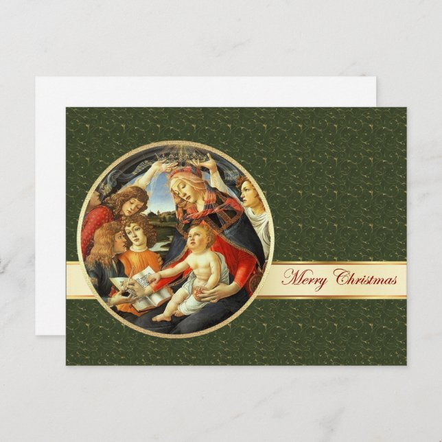 Madonna by Botticelli. Fine Art Christmas Postcard (Front/Back)