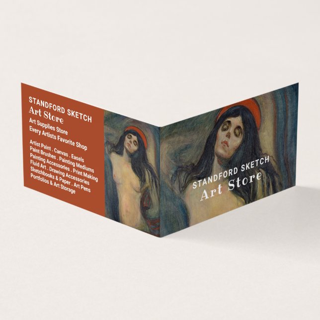 Madonna By Edvard Munch, Art Supplies Store Business Card (Outside)