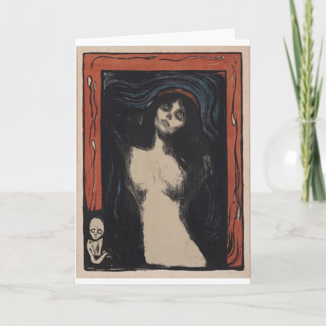 Madonna by Edvard Munch,symbolist painter Card (Front)