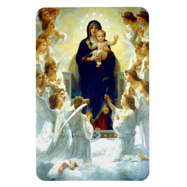 Madonna by W. Bouguereau. Fine Art Christmas Gift Magnet (Vertical)