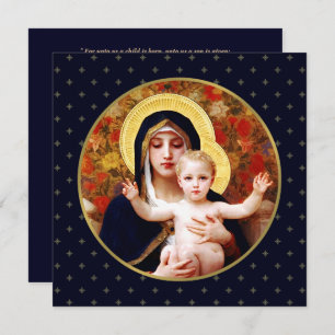Madonna by W. Bouguereau. Religious Christmas Card