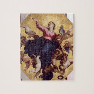 Madonna Carried by Angels (ceiling fresco) Jigsaw Puzzle
