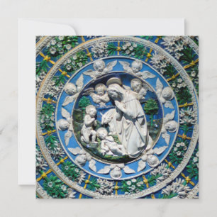 MADONNA,CHILD AND ANGELS Blue Sapphire Christmas Invitation