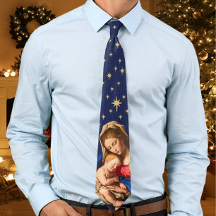 Madonna & Child Christmas Gift Priests Pastors Tie