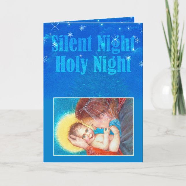 Madonna & Child magical christmas Holiday Card (Front)