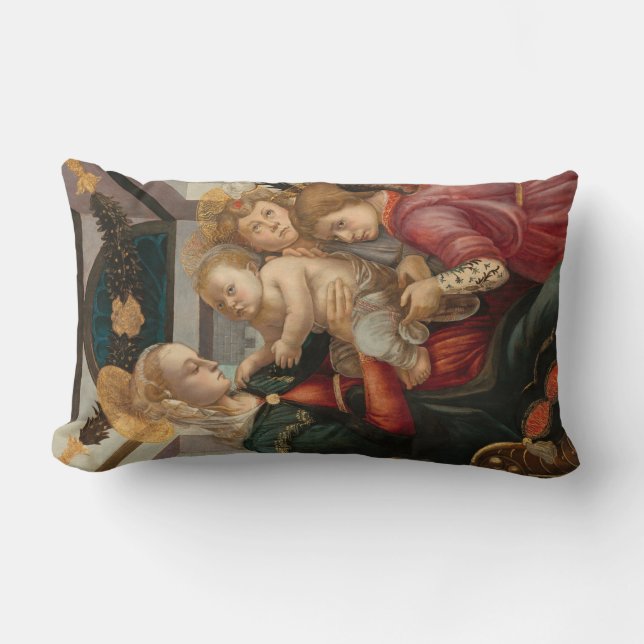 Madonna & Child, Sandro Botticelli Fine Art Lumbar Cushion (Front)