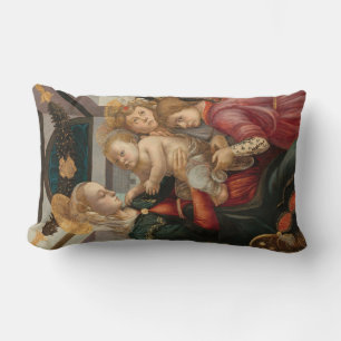 Madonna & Child, Sandro Botticelli Fine Art Poster Lumbar Cushion
