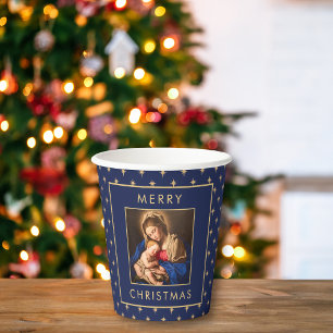 Madonna & Child Traditional Christmas Party Paper Cups