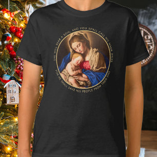 Madonna & Child Traditional Religious Christmas T-Shirt