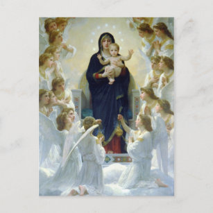 Madonna + child with Angels, christmas postcards