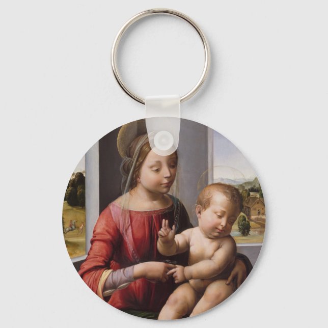 Madonna & Child with John the Baptist Key Ring (Front)