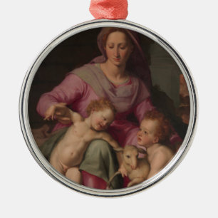 Madonna & Child with Saint John the Baptist Metal Ornament