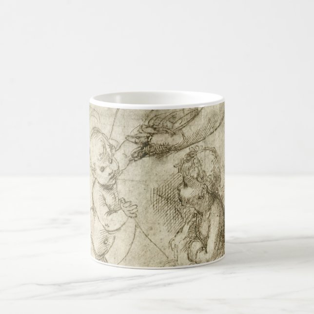 Madonna, Christ and Saint John Baptist by Rapahel Coffee Mug (Center)