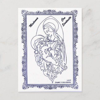 Madonna Con Santacito Holiday Postcard