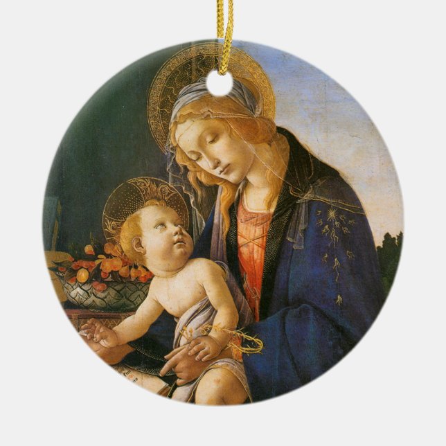 Madonna del Libro Botticelli Christmas Ornament (Front)