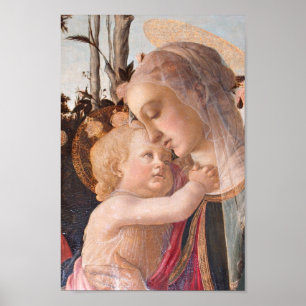 Madonna del Magnificat holding Baby Jesus Poster