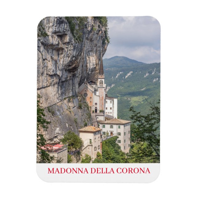 Madonna della Corona Sanctuary view fridge magnet (Vertical)