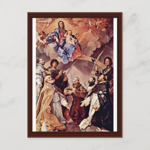 Madonna Enthroned With Bologna'S Patron Saint Postcard