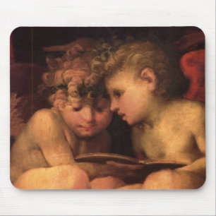 Madonna Enthroned with Four Saints in detail Mouse Pad