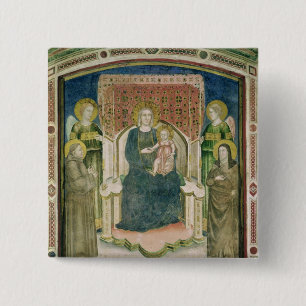 Madonna Enthroned with St. Francis of Assisi 15 Cm Square Badge