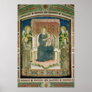 Madonna Enthroned with St. Francis of Assisi Poster