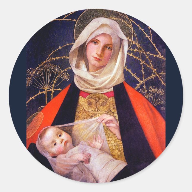 Madonna Holding Child Classic Round Sticker (Front)