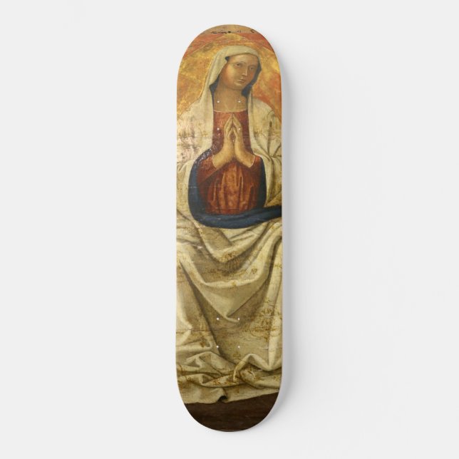 Madonna in Gloria (Virgin Mary Enthroned) Skateboard (Front)