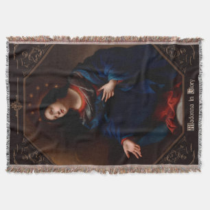 Madonna in Glory by Carlo Dolci Throw Blanket
