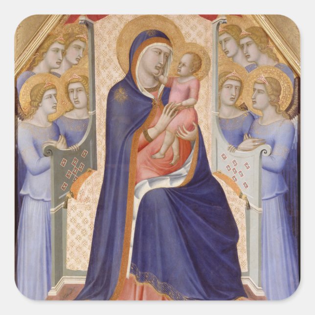 Madonna in Glory, c.1315 (tempera on panel) Square Sticker (Front)